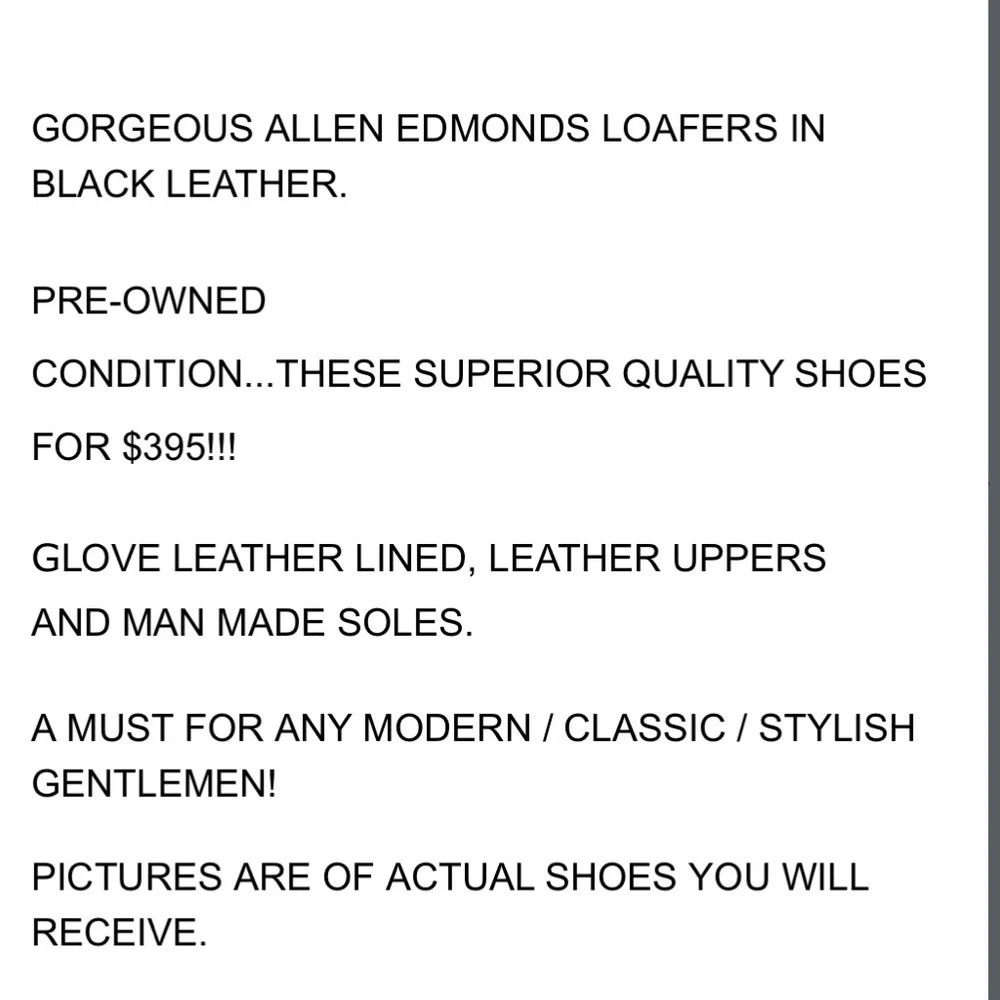 Allen Edmond’s Dellwood Men's Black Tassel Loafers-Size 9.5 D